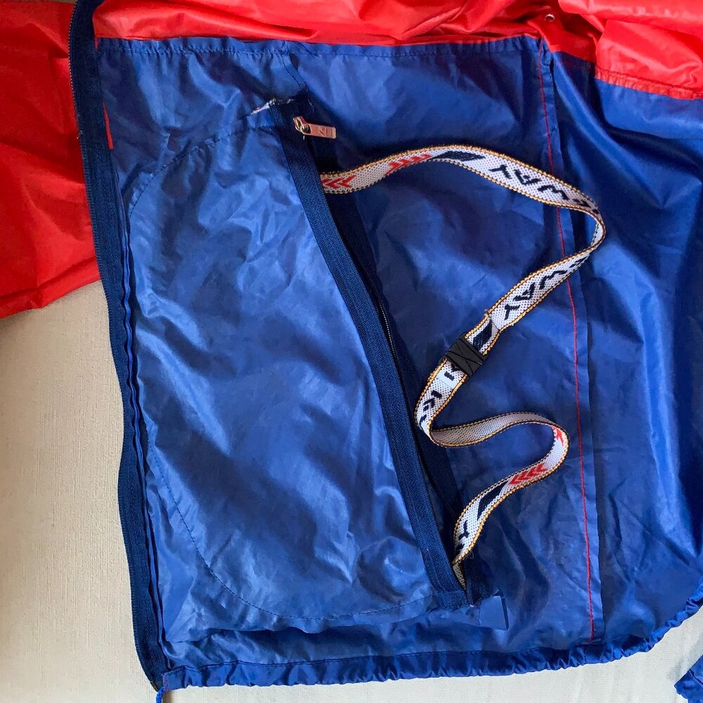 Vintage K-Way Technical Windbreaker Coat Jacket Athleisure Red Blue Fanny Pack - Picture 14 of 16